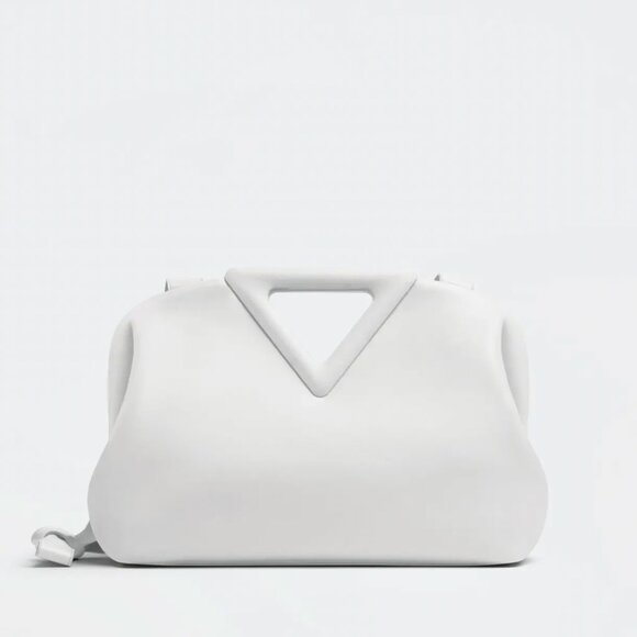 Bottega Veneta BV Triangle Leather Bag – White – Authentic - Picture 1 of 1
